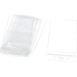 Unique Bargains 5 x Clear Plastic Vertical Company Staff Name Card Badge Holder