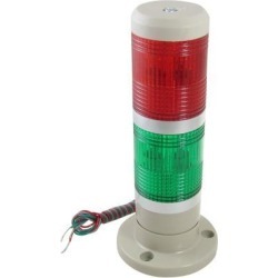 Unique Bargains Unique Bargains DC 24V Red Green Signal Industrial Tower Lamp Stack Light 7.5' Height