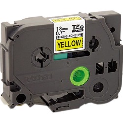 Brother TZES641 P-touch Laminated Tape, 18mm (0.7') Black on Yellow Tape with Extra Strength Adhesive 8m (26.2 ft)