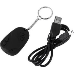 Portable Good Quality 1/4 inch CMOS WXGA HD Sensor HD Car keychain Style Micro camera Mini DV Black
