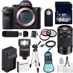 Sony Alpha a7R II Mirrorless Digital Camera (International Model ) + Sony E 55-210mm f/4.5-6.3 OSS E-Mount Lens (Black) + 49mm 3 Piece Filter Kit.