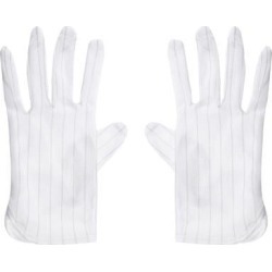 Anti Static Gloves Full Finger Labor Non-slip Glove for Electronics 210x90mm White 5 Pairs