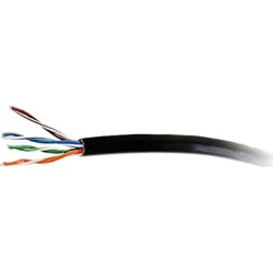 C2G 56027 Cat6 Bulk Cable - Unshielded Ethernet Network Cable with Solid Conductors - Riser CMR-Rated, TAA Compliant, Black (1000 Feet, 304.8.