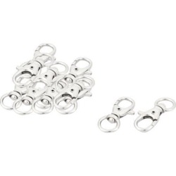 Dog Leash Key Ring Lobster Clasp Swivel Trigger Snap Hook Silver Tone 12 Pcs