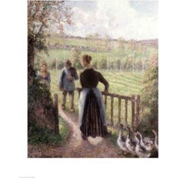 Posterazzi BALBAL76827LARGE The Woman with The Geese 1895 Poster Print by Camille Pissarro - 24 x 36 in. - Large
