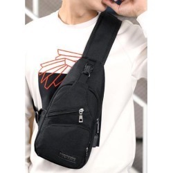 Men Sling Chest Bag Water Resistant Crossbody Sling Bag Outdoor Travel Black