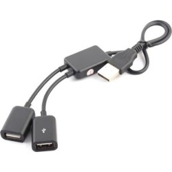 Unique BargainsUSB Host Cable Male to Dual USB Female OTG Adapter Hub for Phone Tablet