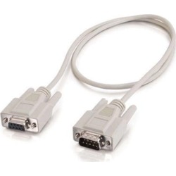 C2G 25212 DB9 M/F Serial RS232 Extension Cable, Beige (1 Feet, 0.30 Meters)