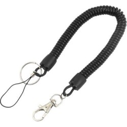Unique Bargains Phone Decor Black Plastic Spring Coil Cable Design Strap Key Chain