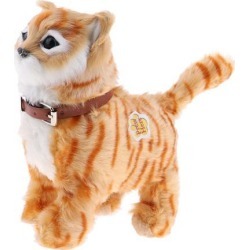 Electronic Plush Cat Toys Stuffed Toys Walking Cat Meow Toys Kids Toy Yellow