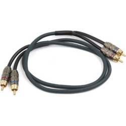 Unique Bargains Black 2 RCA Male to Male Plug Stereo Audio Video AV Extension Cord Cable 1M