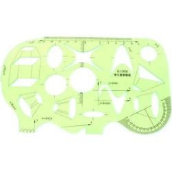 Unique Bargains Students Clear Green Plastic Maths Drawing Protractor Template Ruler