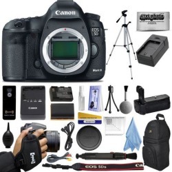 Canon 5D Mark III 22.3MP Full-Frame CMOS Sensor Digital SLR Professional Camera Kit with Full HD 1080p Video Recording at 30 fps + Backpack +.
