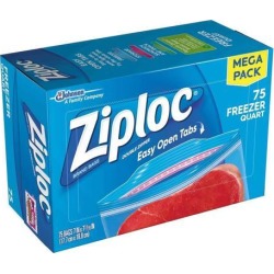 Ziploc Freezer Bag Double Zipper Quart Size Mega Pack - 75 Ct - Pack of 1