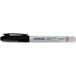 Universal 07070 Pen-Style Permanent Marker, Bullet/Fine Point, Black, 36/Pack