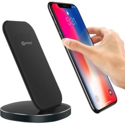 Contixo W3 Fast Wireless Charger Stand for Qi-Compatible Smartphones Including Charging for Samsung S9/S9+/S8/S8+/S7/Note 8 (10W), iPhone X/XR/XS.