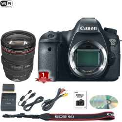 Canon EOS 6D DSLR Camera (Body Only) (International Model) with 24-105mm f/4L USM Lens Kit