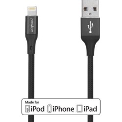 Pawtec Reinforced Braided Lightning to USB Charge Sync Cable - 3.3 ft / 1m, Apple MFi Certified - Compatible with iPhone 11, 11 Pro, 11 Pro Max, XS,