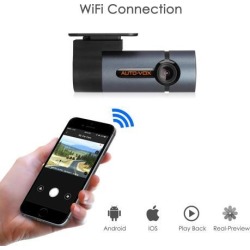 AUTO-VOX WiFi Dash Cam D6 Pro FHD 1080P Dashboard Camera Recorder Car Dash Cam with Super Night Vision,G-Sensor, WDR, Loop Recording,300°Rotate Angle