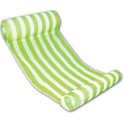 Green and White Striped Inflatable Water Hammock Swimming Pool Lounger, 51.75-Inch