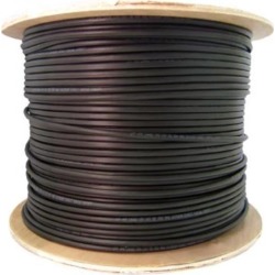Direct Burial/Outdoor rated Cat 5e Black Ethernet Cable, Solid, CMXT, STP (Shielded Twisted Pair), Foil + Waterproof Tape, 24 AWG, Spool, 1000 foot