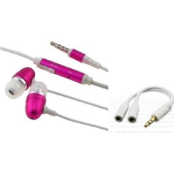 Pink 3.5mm Cell Phone - Wired Headset & Speakers