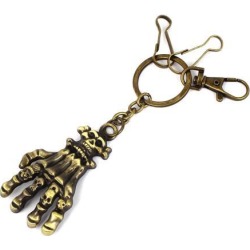 Unique Bargains Skeleton Hand Pendant Keyring Keychain Key Chain Ring Holder