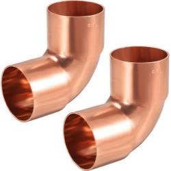 1-5/8-inch ID 90 Degree Copper Elbow Short-Turn Copper Pipe Fitting Conector for Plumbing 2pcs