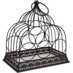 15' Rustic Metal Birdcage 5-Bottle Decorative Wine Rack Holder