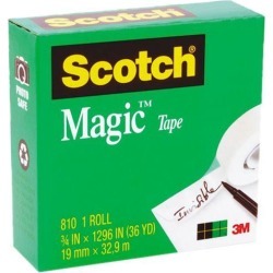 Scotch 810-34-1296 Magic Office Tape, 3/4' x 1296', 1' Core, Clear