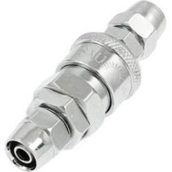 Unique Bargains Silver Tone Metal Piping Hose Quick Adapter Connector