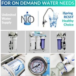 iSpring RCS5T 500GPD Commercial Tankless Reverse Osmosis RO Water Filter System with 1:1 Drain Ratio