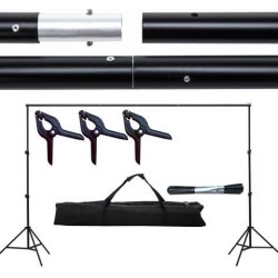 10Ft Adjustable Background Support Stand Photo Backdrop Crossbar Kit Photography