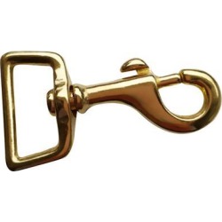 Solid Brass Square Swivel Trigger Clip Snap Hook Bag Clasp Key Chain 25x60mm