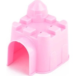 Pet Hamster Plastic Castle Shape Toy House Home Building Pink 8.5cm Height