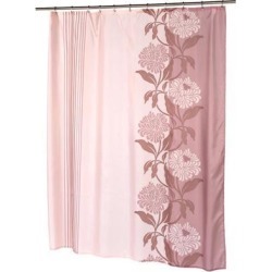 Carnation Home Fashions Living Room Decorative Extra Long Chelsea Fabric Shower Curtain in Mauve