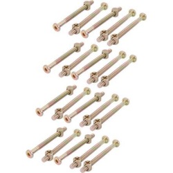 M6x70mm 56mm Length Thread Hex Socket Drive Bolt w Phillips Barrel Nut Furniture Cross Dowel 20pcs