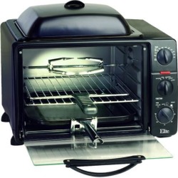Maxi-Matic ERO-2008S Black 6 Slice Toaster Oven Broiler w/ Rotisserie, Grill & Griddle