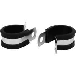 20mm Dia EPDM Rubber Lined P Clips Cable Hose Pipe Clamps Holder 2pcs