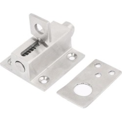 Unique Bargains Door Gate Stainless Steel Spring Loaded Automatic Barrel Bolt Latch Silver Tone