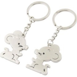 Unique Bargains Unique Bargains Pair Simulated Metal Mouse Keyring Key Chain Valentine Day Gift for Lovers
