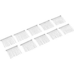 10Pcs Metal Hair Comb Slide Side Combs Hair Clip Hair Jewelry Decor Silver