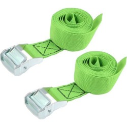 2.5Mx38mm Lashing Strap Cargo Tie Down Straps w Cam Lock Buckle 500Kg Work Load, Green, 2Pcs