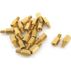 20pcs M3 Male to Female 7mm+5mm Screw Threaded Brass Hexagon Standoff Spacer