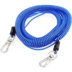 26Ft Long Stretchy Coiled Fishing Lanyard Rope Safety Cord Double Lobster Hook