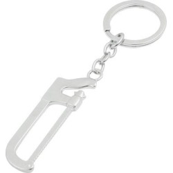 Unique Bargains Unique Bargains 1.26' Dia Split Ring Design Hack Saw Keyring Key Chain