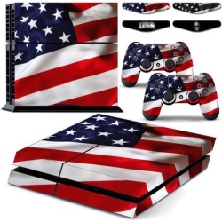 CeleDen PS4 Designer Skin Decal for PlayStation 4 Console System and PS4 Wireless Dualshock Controller - New USA Flag