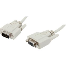 C2G 02718 Economy HD15 SVGA Male to SVGA Female Monitor Extension Cable, Beige (10 Feet, 3.04 Meters)