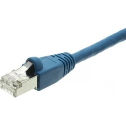 Shielded Cat6a Blue Ethernet Patch Cable, Snagless/Molded Boot, 500 MHz, 1 foot