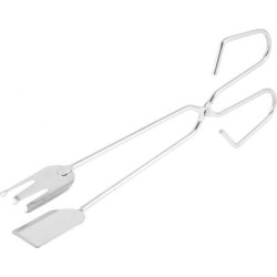 Unique Bargains 9.8' Stainless Steel Silver Tone Scissors Tong for Pastry Bread